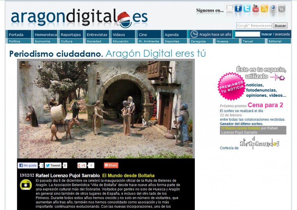 El Belén de Boltaña en Aragón Digital