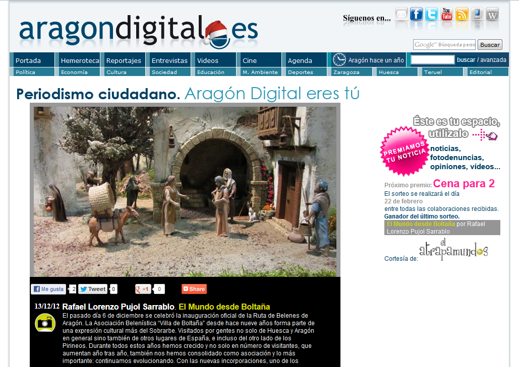 El Belén de Boltaña en Aragón Digital