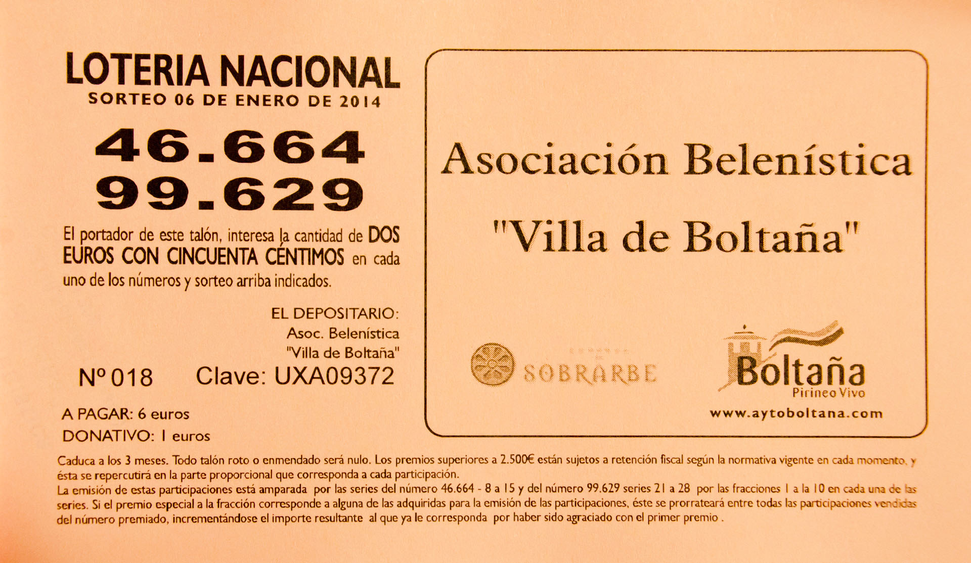 Lotería con el número de preso de Mandela